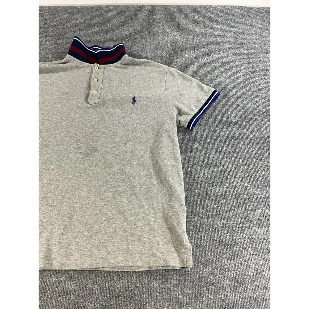 Polo Ralph Lauren Polo Shirt Mens Large Gray Short Sleeve Big Pony Cotton Classi